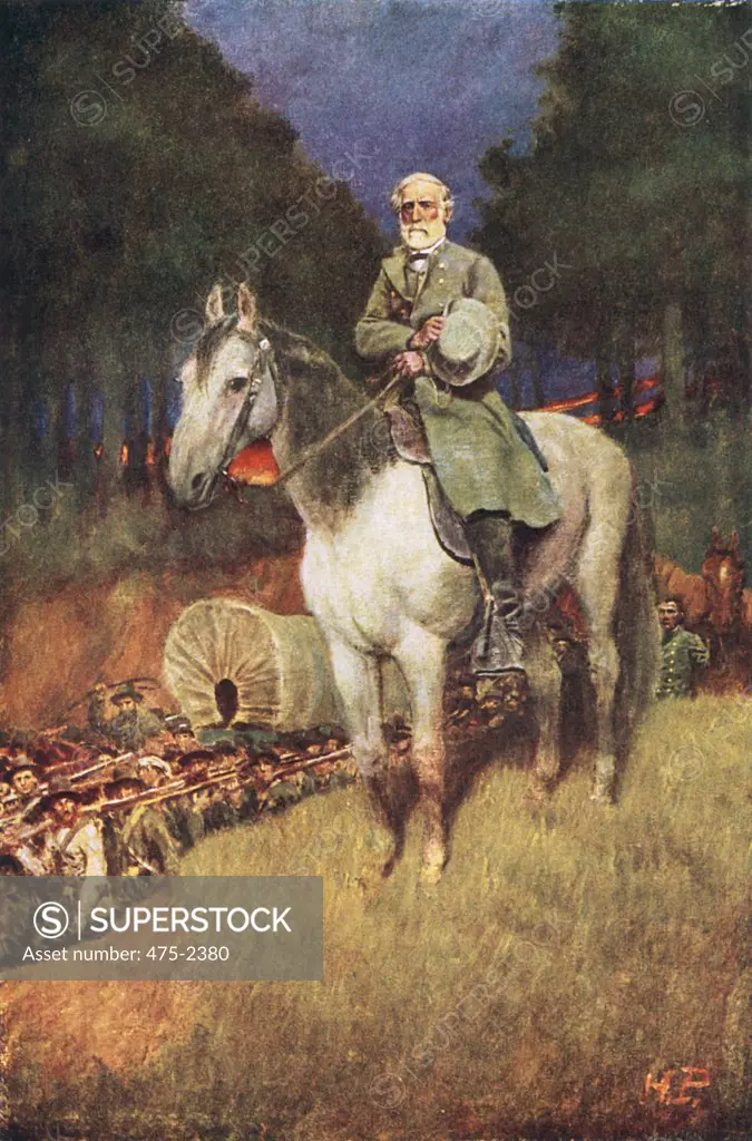General Lee On His Famous Charger, 'Traveler'  1911 Pyle, Howard(1853-1911 American) Lithograph Private Collection 