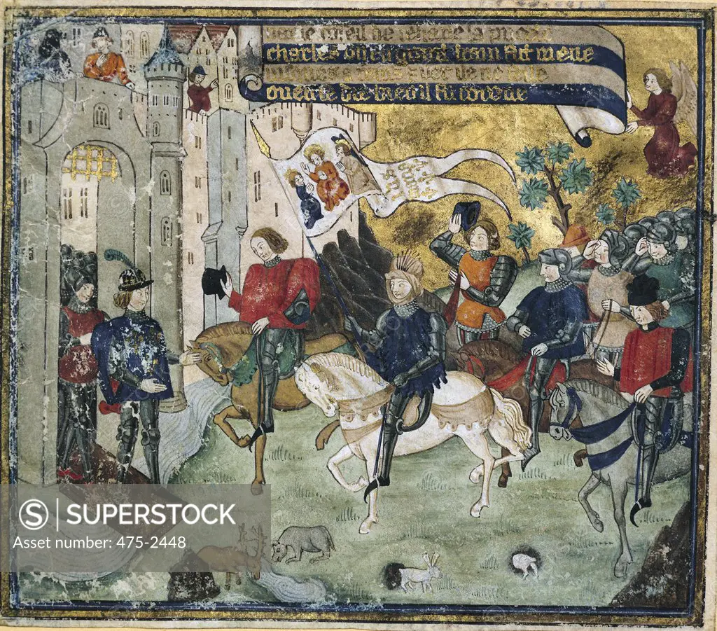 Joan Of Arc (1412-31) Announcing The Liberation Of Orleans To Charles VII (1403-61) At Loches 15th Century French School Vellum Maison Jeanne d'Arc, Orleans, France