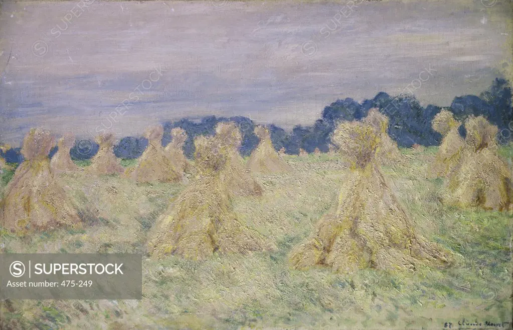 Small Haystacks - Les Moulettes Monet, Claude 1840-1926 French Private Collection 