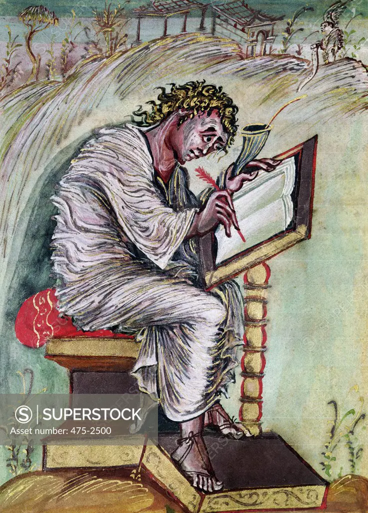 St. Matthew Commissioned by Ebbo, Archbishop of Reims 9th Century French School Vellum Bibliotheque Municipale, Epernay, France