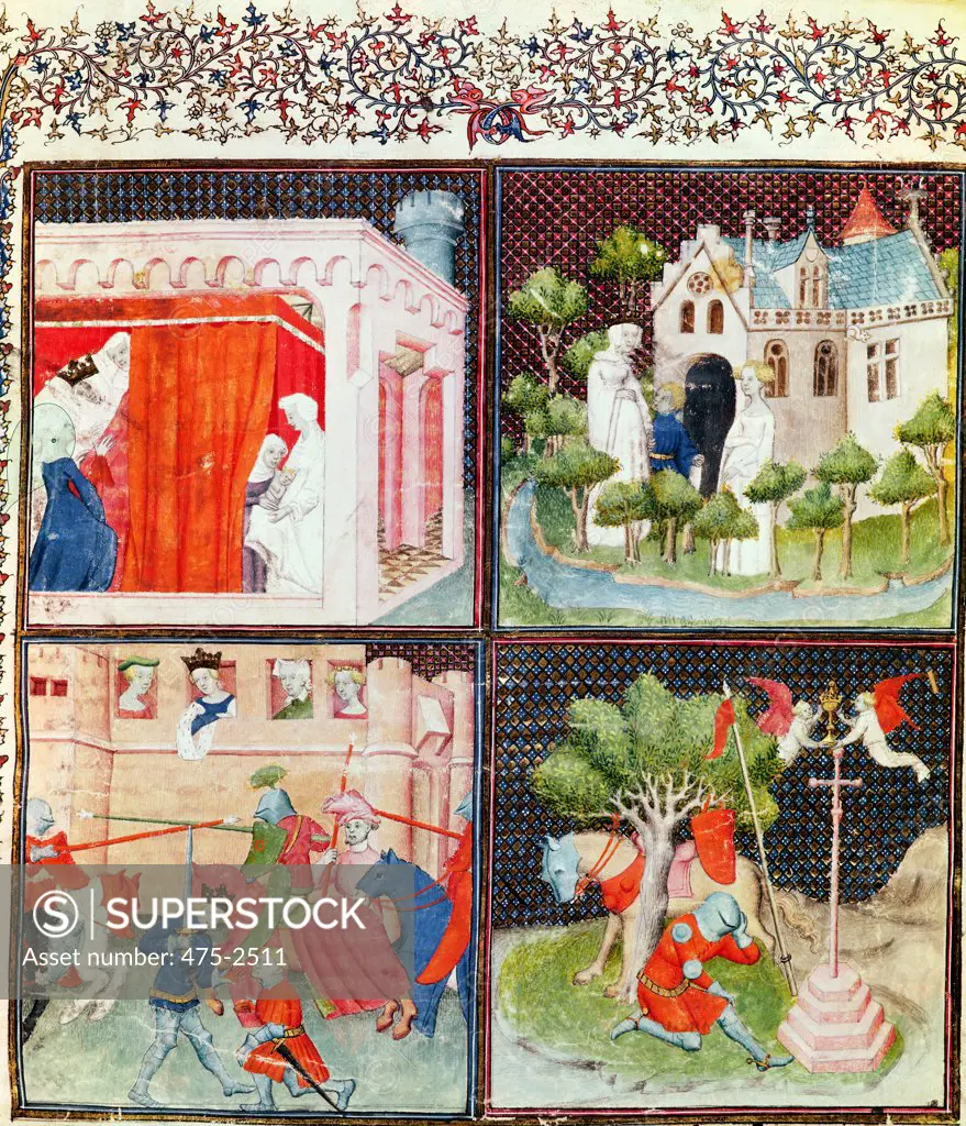 The Story Of Lancelot And The Quest For The Holy Grail 15th C. French School(- ) Vellum Bibliotheque de l 'Arsenal, Paris, France 