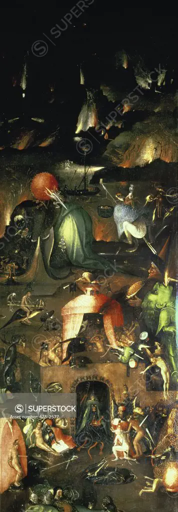 The Last Judgement (Altarpiece): Interior of Right Wing by, Hieronymus Bosch, (ca.1450-1516/Netherlandish)