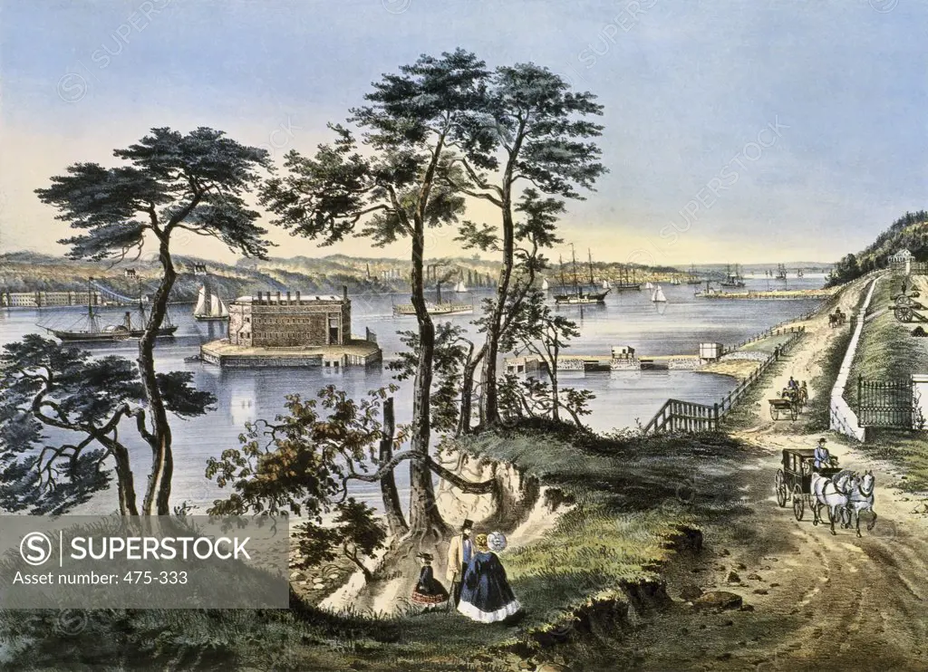 Staten Island & the Narrows from Fort Hamilton Currier & Ives, Nath. & James (1857-1907/American) Private Collection