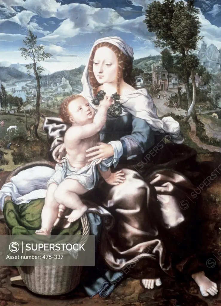 Madonna and Child Seated in a Landscape Jan Sanders Van Hemessen (ca.1500-1575) Flemish Rafael Valls Gallery, London 