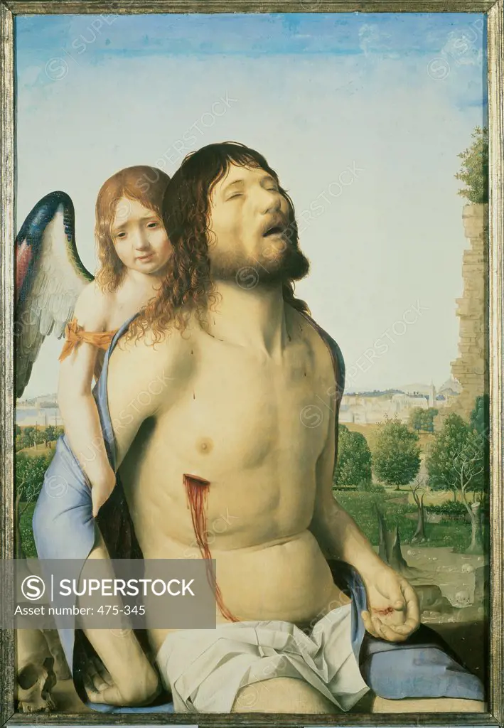 The Dead Christ Supported By An Angel Antonello da Messina (ca.1430-1479 Italian) Museo del Prado, Madrid, Spain