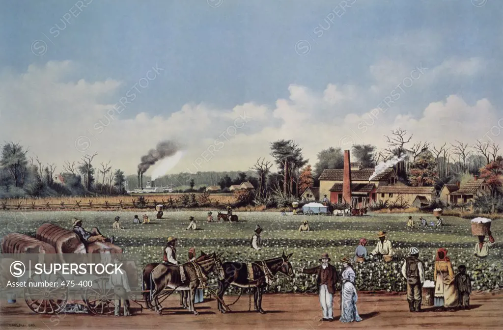 Harvest: Cotton Plantation on the Mississippi Currier & Ives (active 1857-1907 American) Private Collection 