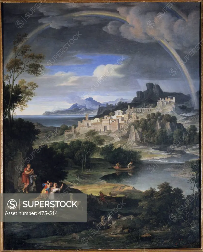Classical Landscape With Rainbow  1805 Koch, Joseph Anton(1768-1839 Austrian) Oil On Canvas Kunsthalle, Karlsruhe, Germany 