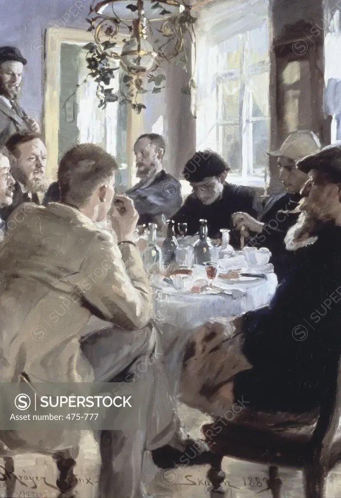Scandinavian Painters at the Lunch Table  Peder Severin Kroyer (1851-1909 Danish) Skagens Museum, Skagen, Denmark