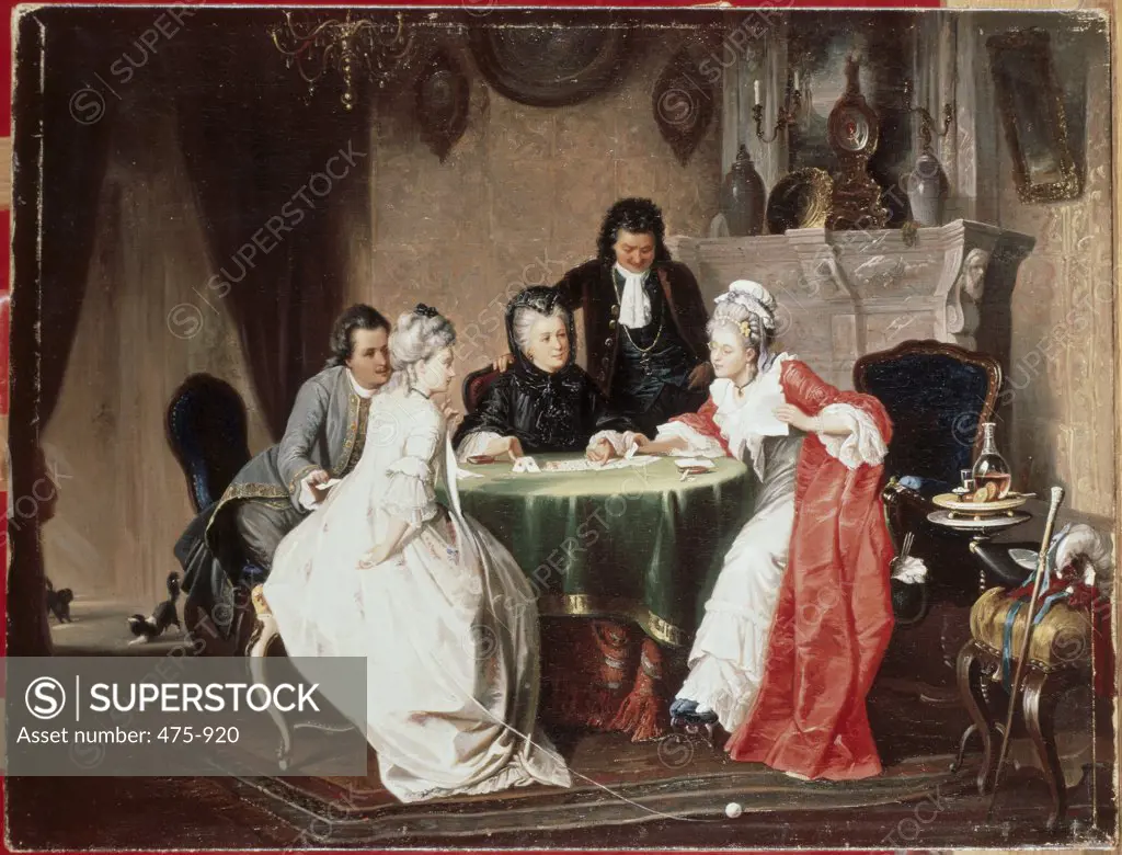 The Card Game  Johann Joseph Geisser (1824-1894 Swiss) Josef Mensing Gallery, Hamm-Rhynern, Germany