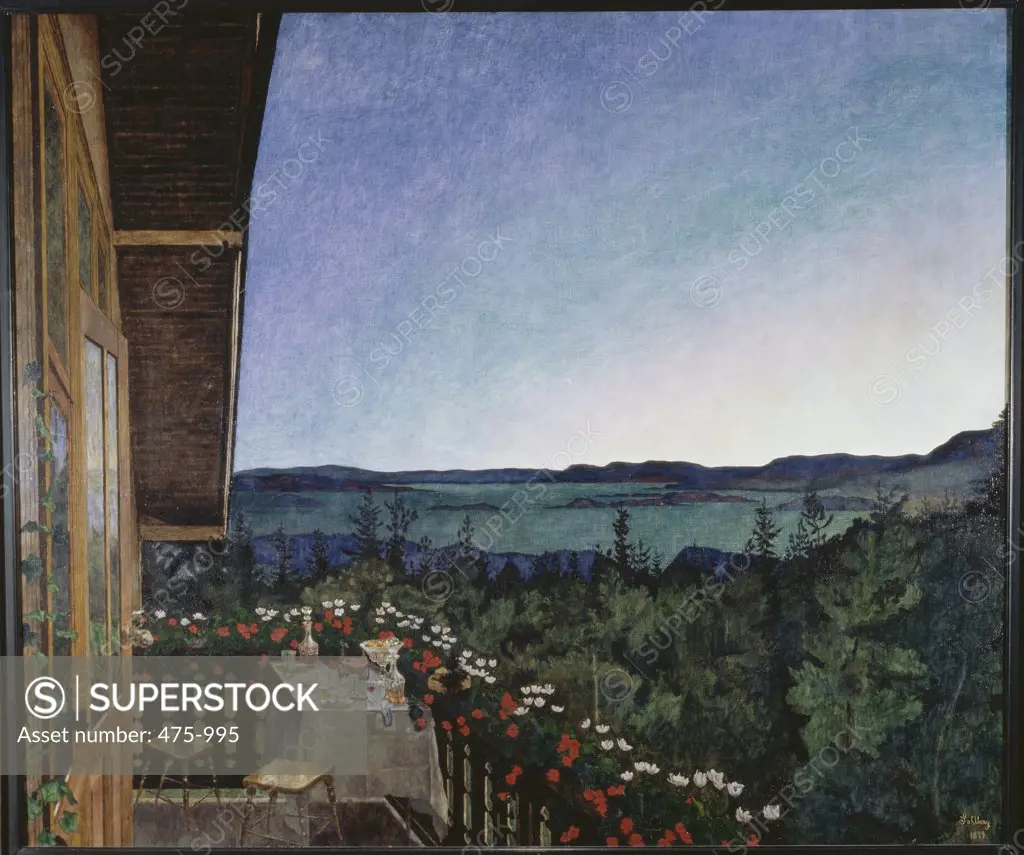 Summer Night  1899 Harald Oscar Sohlberg (1869-1935 Norwegian)  Oil on canvas National Gallery, Oslo, Norway