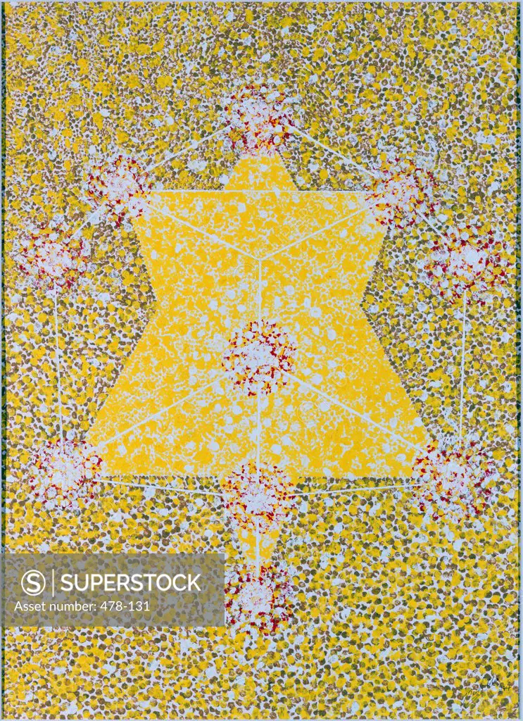Yellow Star Tiqqun 1994 Mark Ari (b.1954 American) Acrylic Private Collection