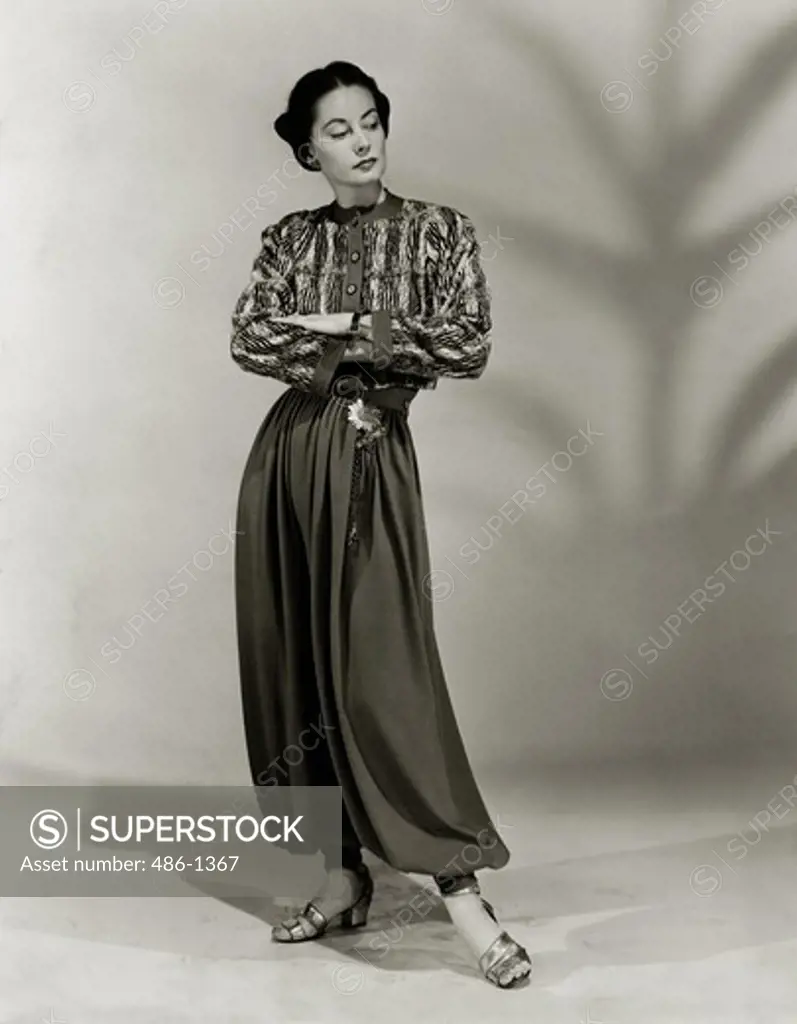 Portrait of woman in elegant clothing