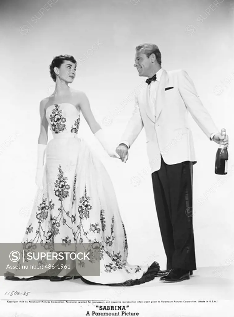 Movie still from 'Sabrina' movie with Audrey Hepburn and Humphrey Bogart