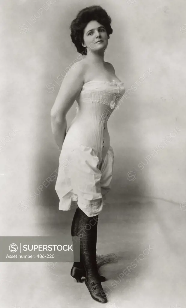Young woman wearing a corset