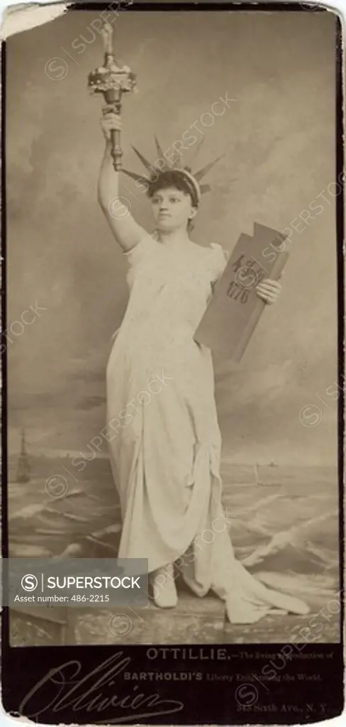 Woman Posing As Statue Of Liberty