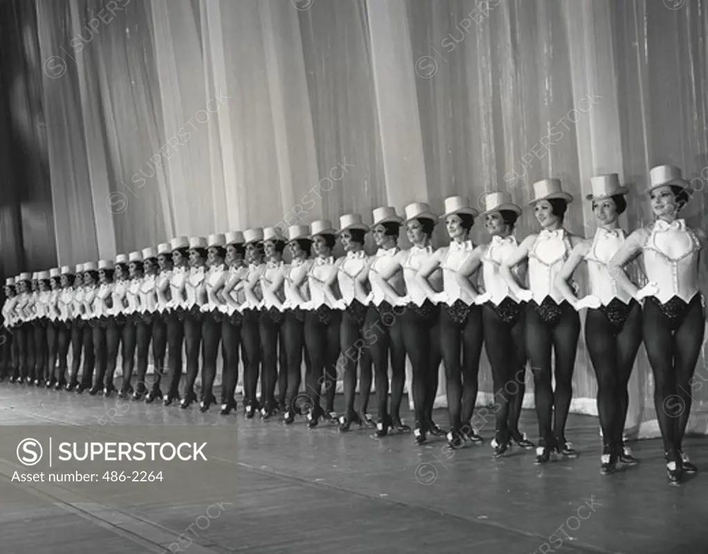USA, New York City, Radio City Music Hall And Rockefeller Center, Precision Dancers, World Famous Precision Dancers, Whose Refreshing Routines Are Part Of The Stage Show Every Day At The World's Largest Indoor Motion Picture Theatre.