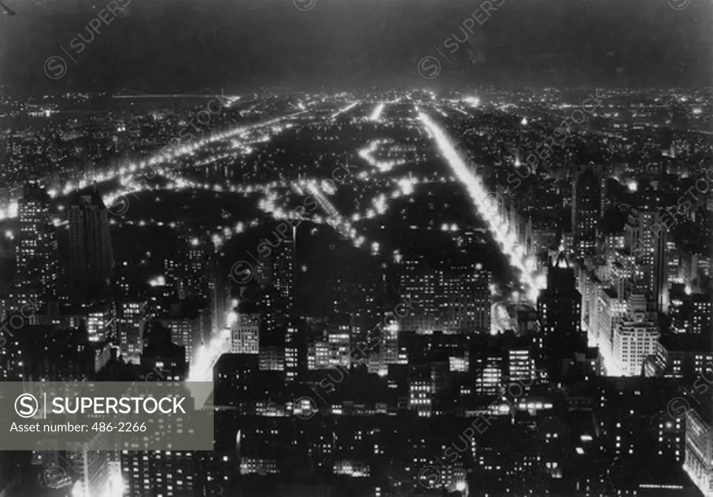 USA, New York City, Cityscape At Night