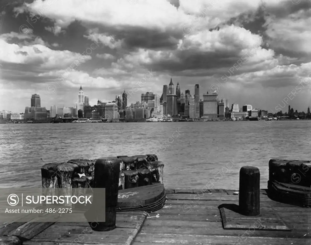 USA, New York City, Lower End Of Manhattan Island From New Jersey