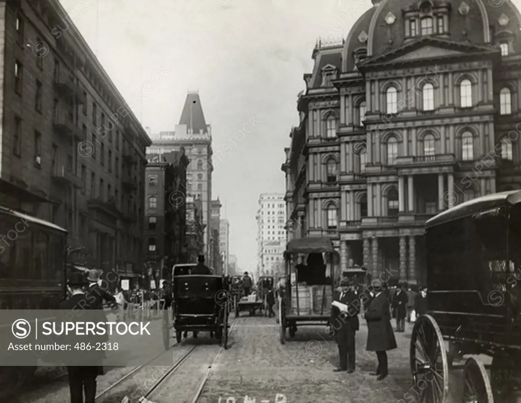 USA, New York City, The City Hall Post Office, City Hall Park, 1898