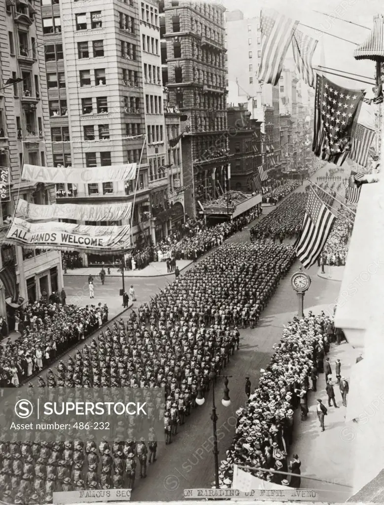 World War I Soldiers Homecoming Parade  New York City  USA  c. 1919  