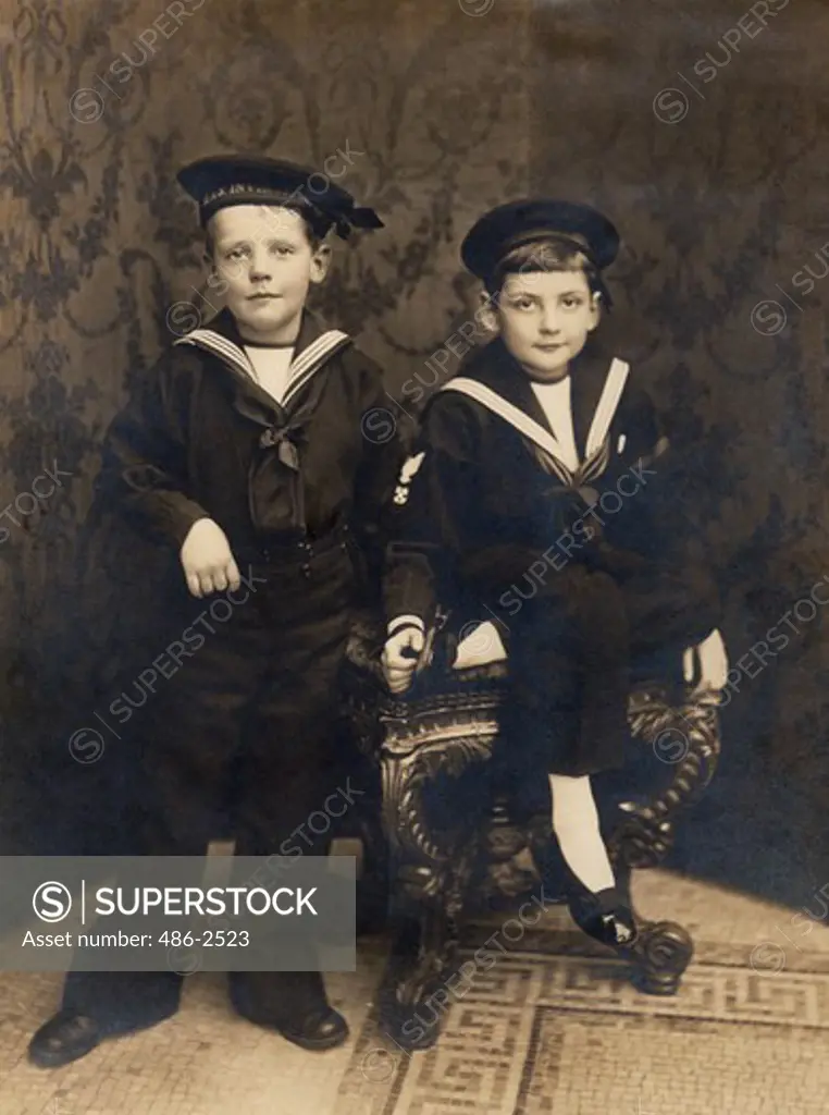 Portrait of boys wearing sailor's suit