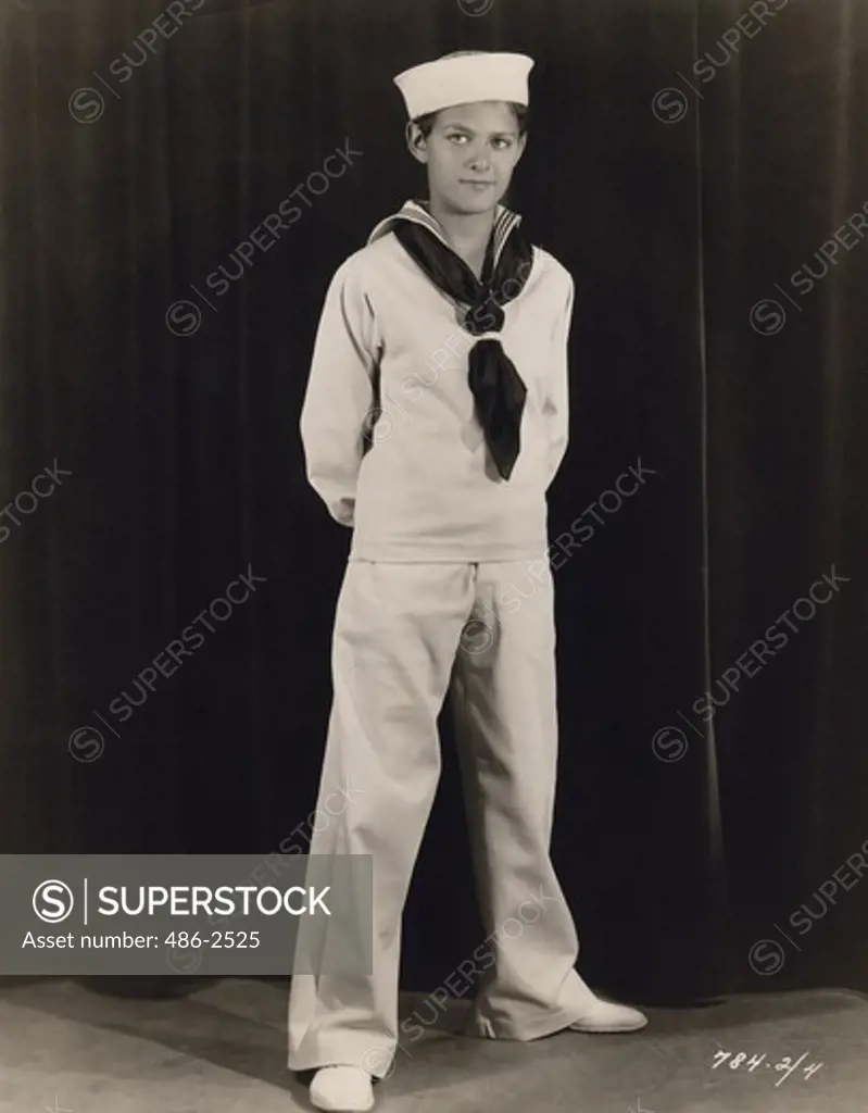 Portrait of boy wearing sailor's suit