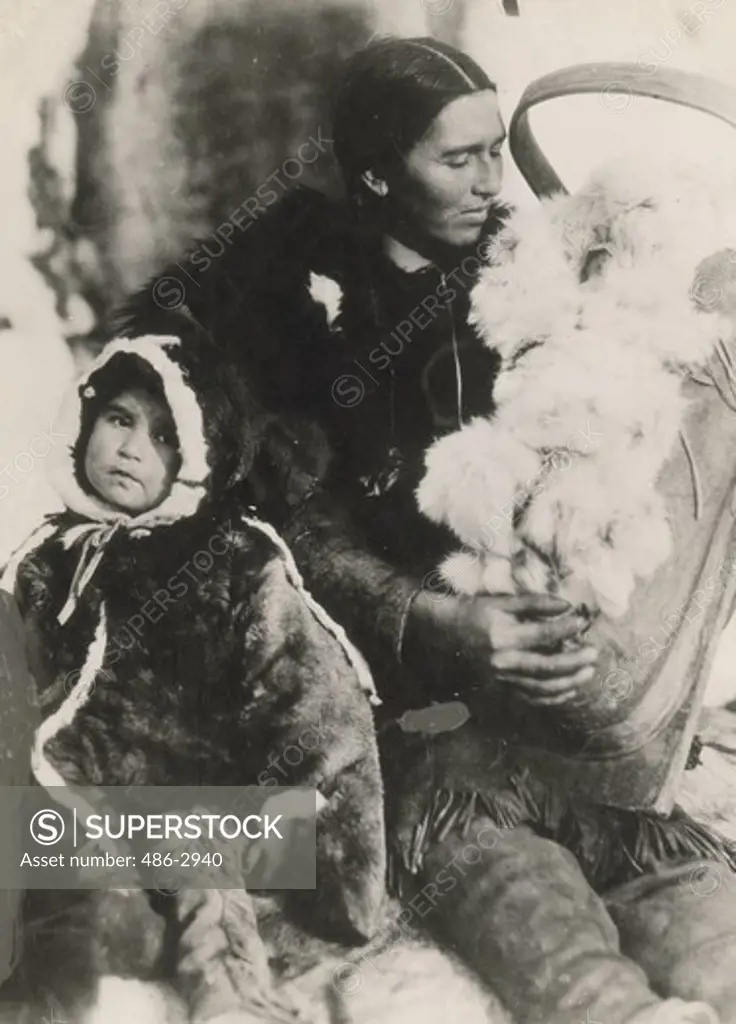 Papoose (native american indian) mother and baby