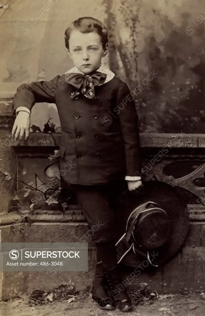 USA, New York, New York City, Portrait of boy, 1887