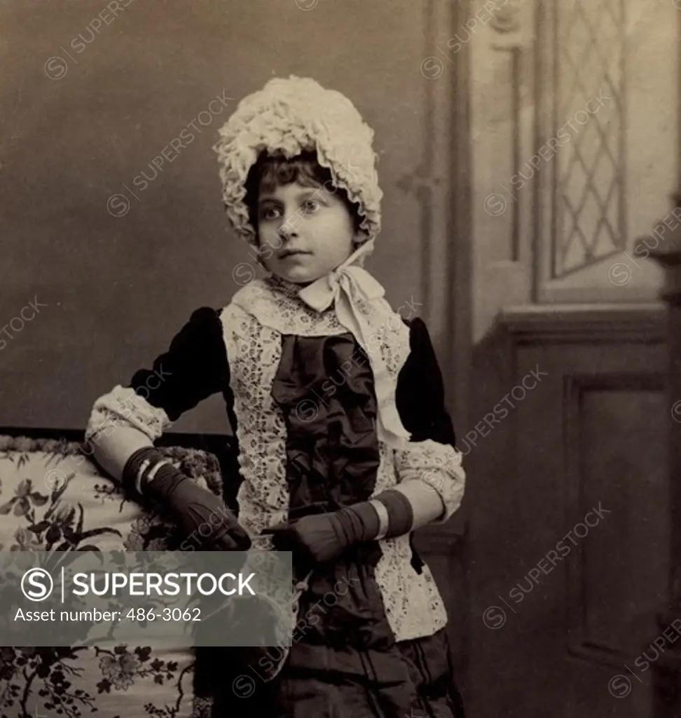 USA, New York, New York City, Portrait of girl, 1884