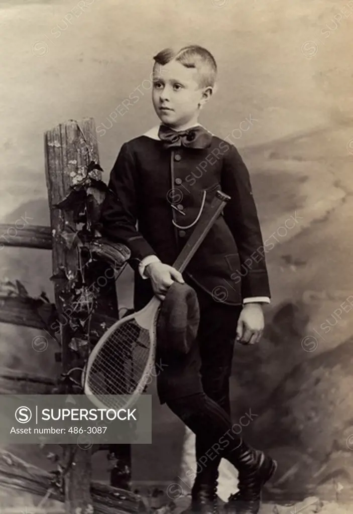 USA, New York State, New York City, Portrait of boy, 1885