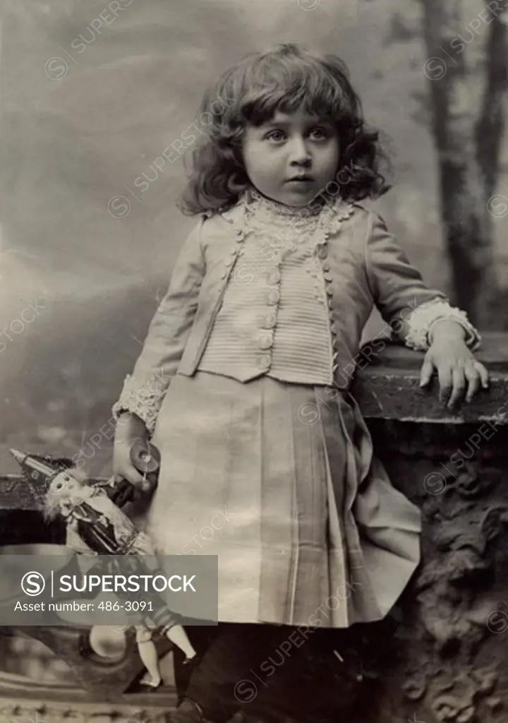 USA, New York State, New York City, Portrait of girl, 1884