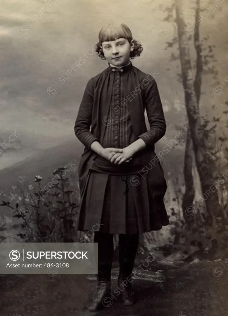 USA, New York State, New York City, Portrait of girl, 1886