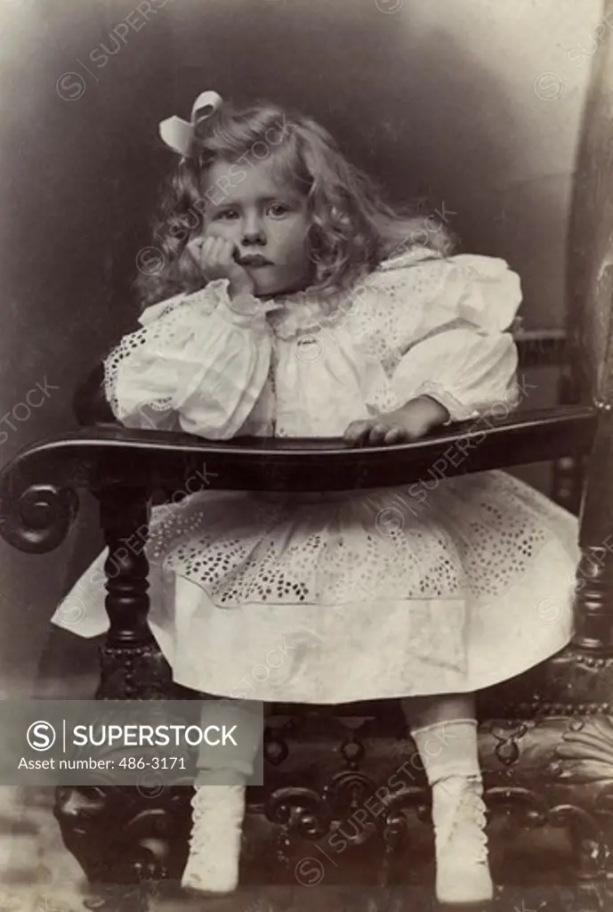 Portrait of girl in armchair, 1895