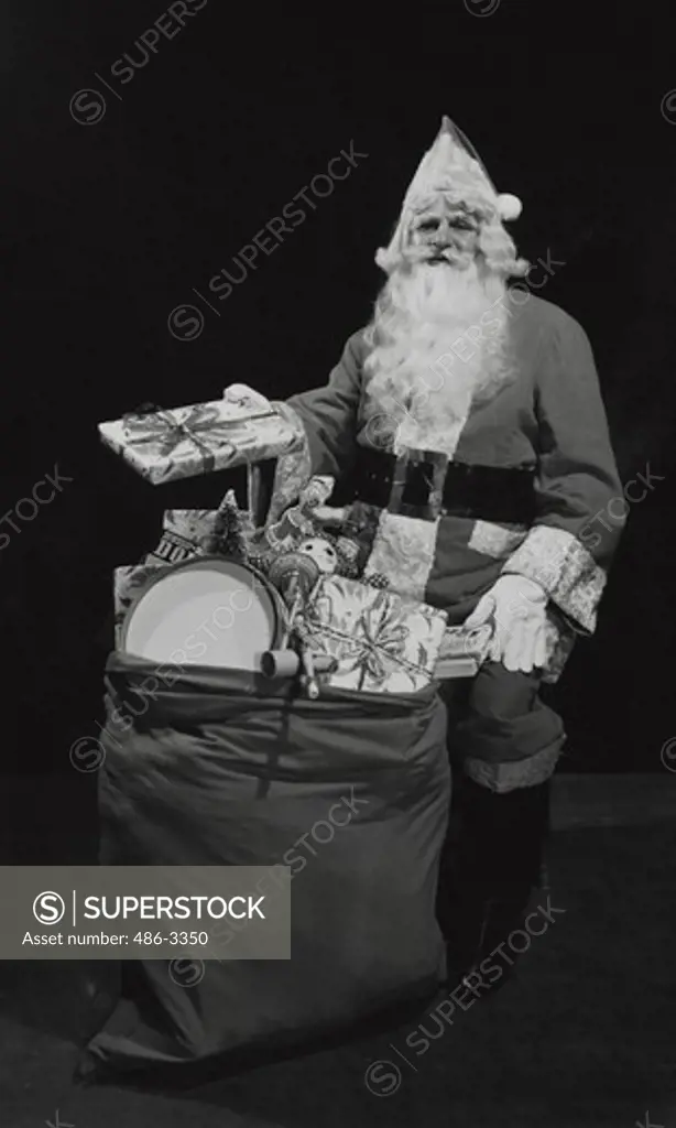 Portrait of men wearing Santa Claus costume