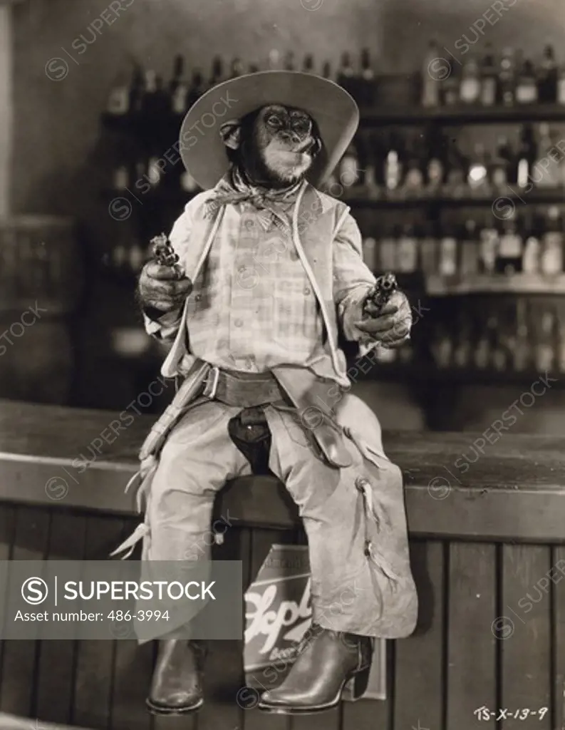 Scene from ""Little Covered Wagon"" Tiffany chimp comedy