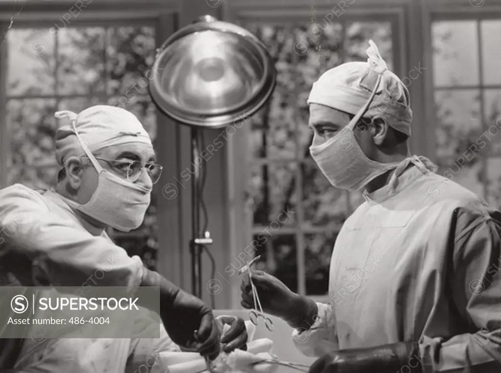 Portrait of two surgeons at work
