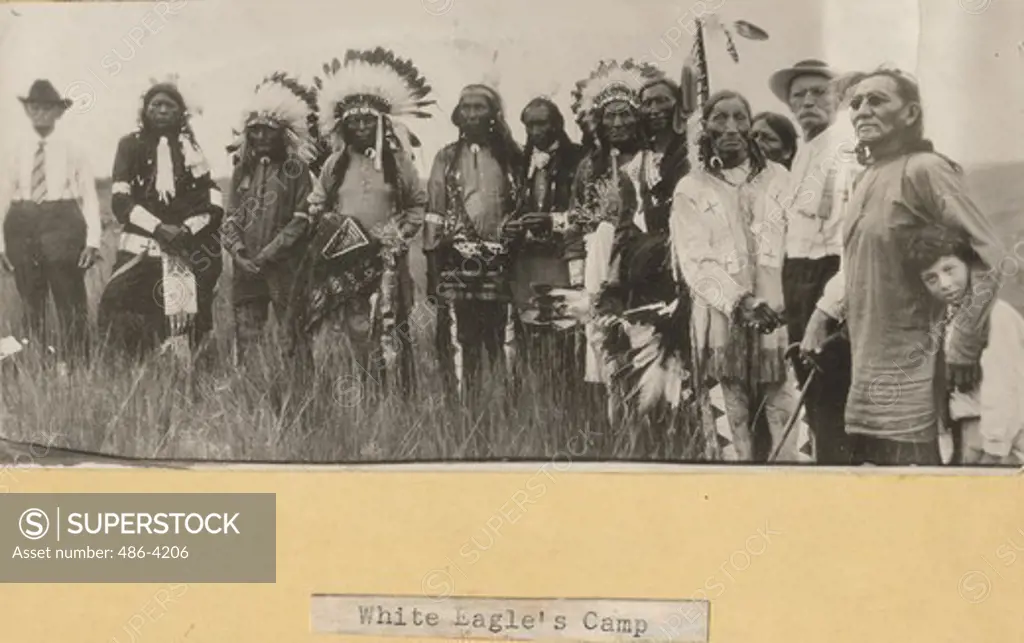 Group portrait of American Indians from White Eagle's Camp