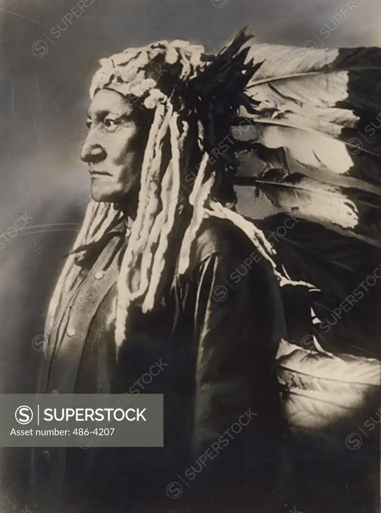 Portrait of American Indian mature man