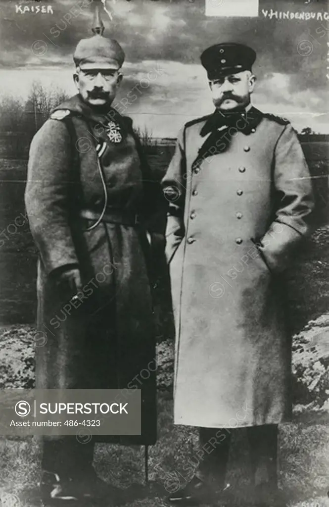 Kaiser Wilhelm II (1859-1941) and Hindenburg