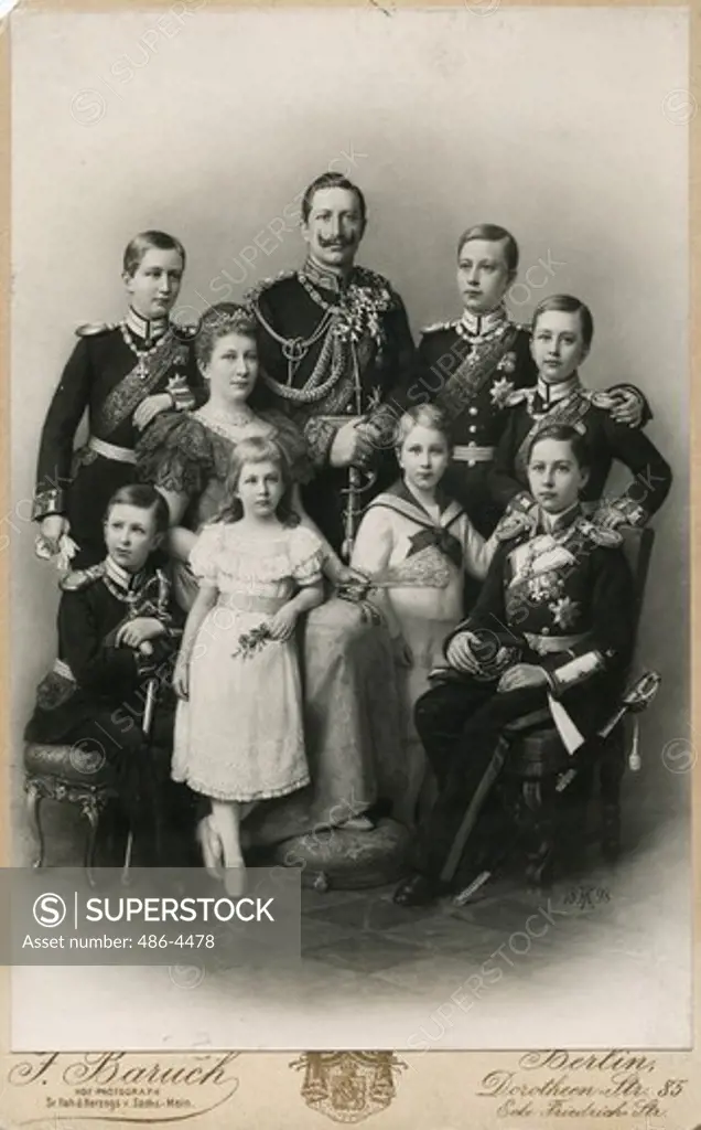 Portrait of Kaiser Wilhelm II (1859-1941) with family