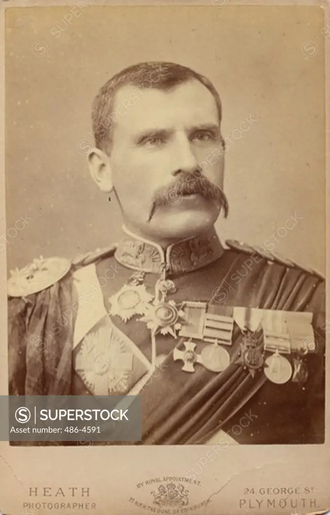 Portrait of man wearing military uniform and orders