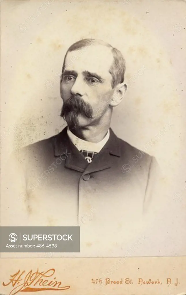 Portrait of man with moustache