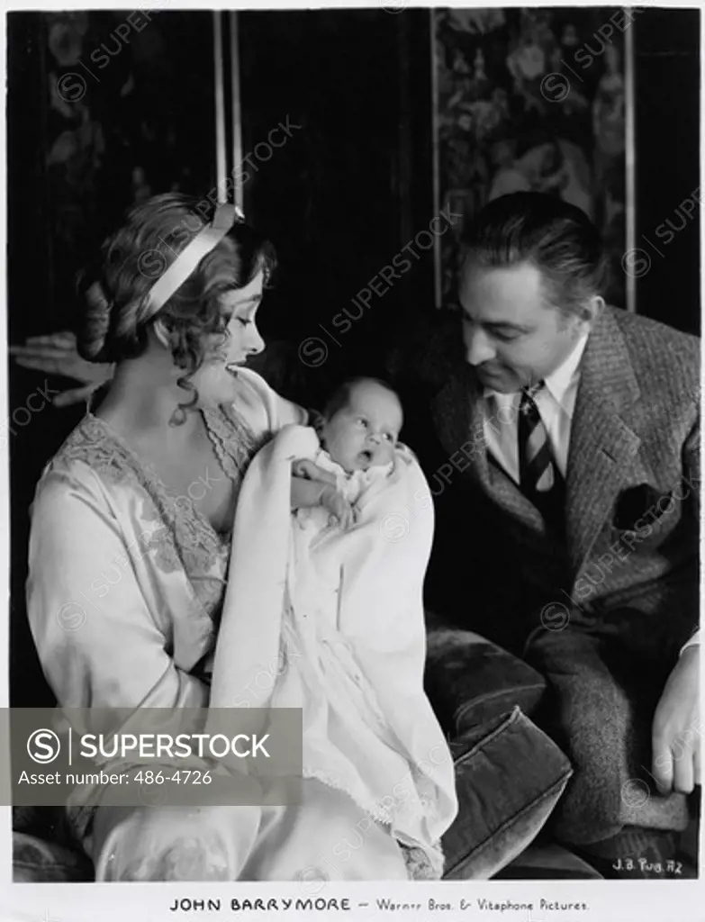 John Barrymore with Dolores Costello and John jr., 1935