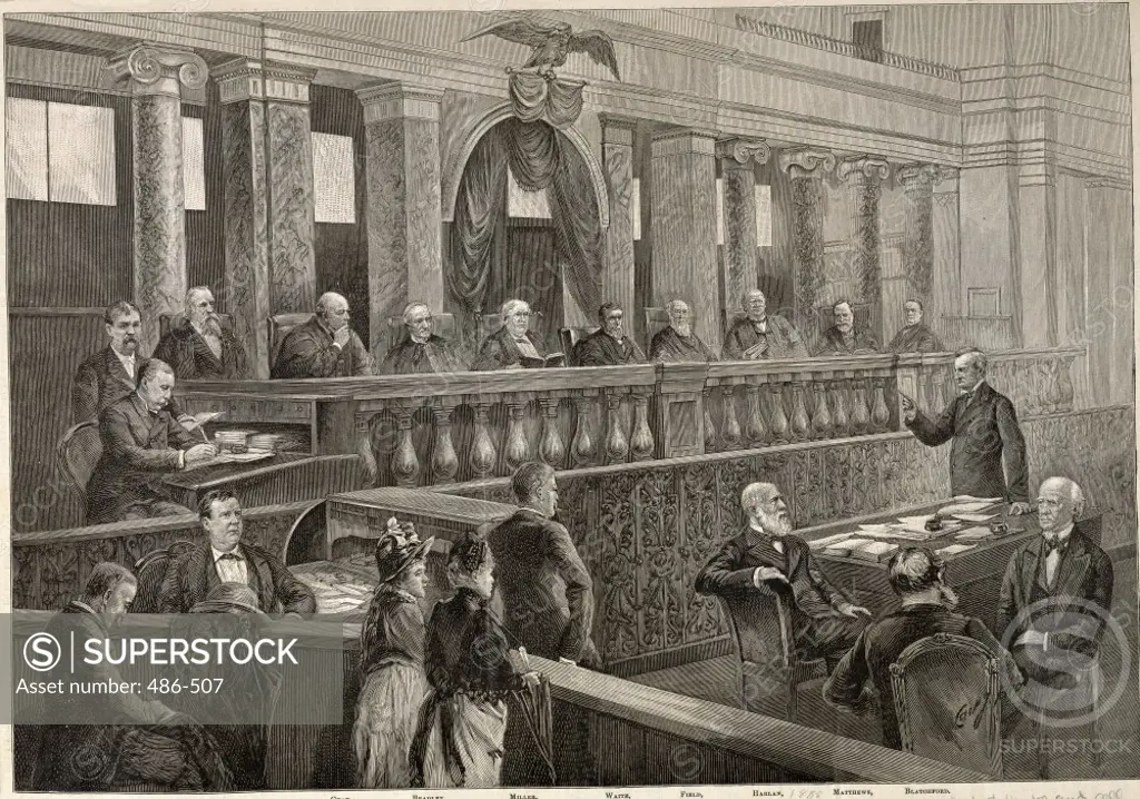 United States Supreme Court c. 1888 Artist Unknown Engraving Culver Pictures Inc.