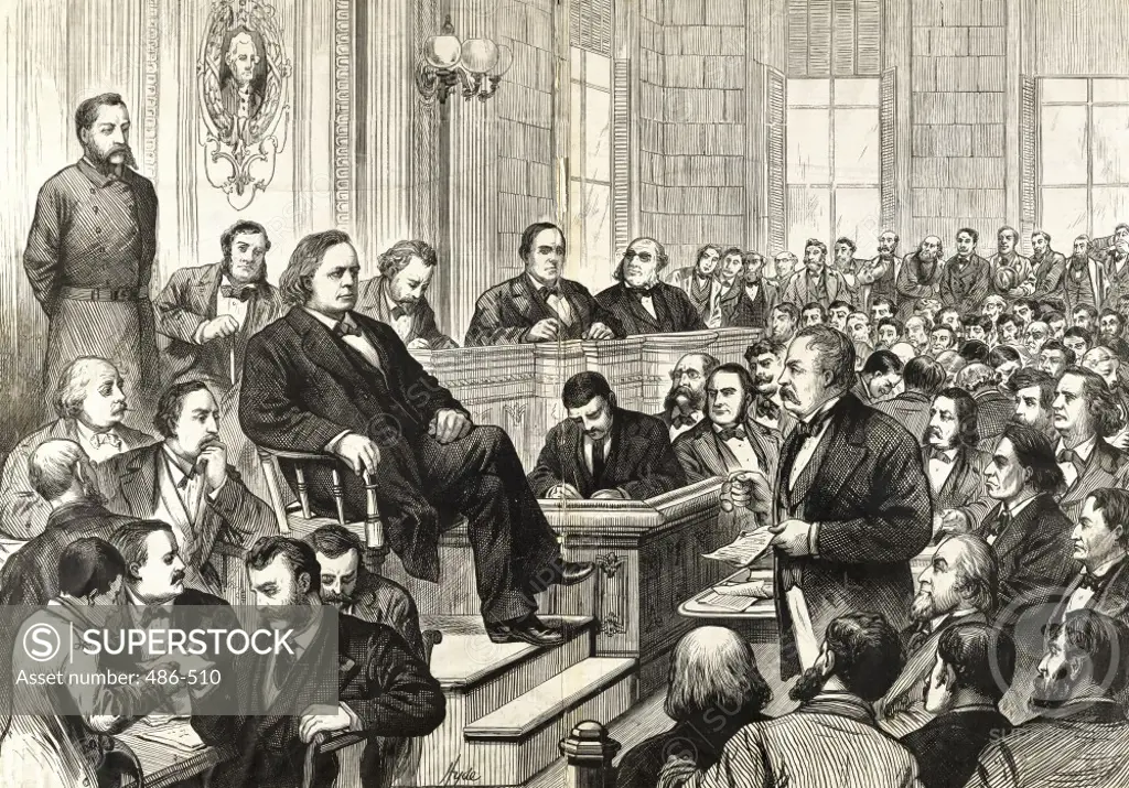 Henry Ward Beecher - Theodore Tilton Trial, USA c.1875 Artist Unknown Engraving Culver Pictures Inc.