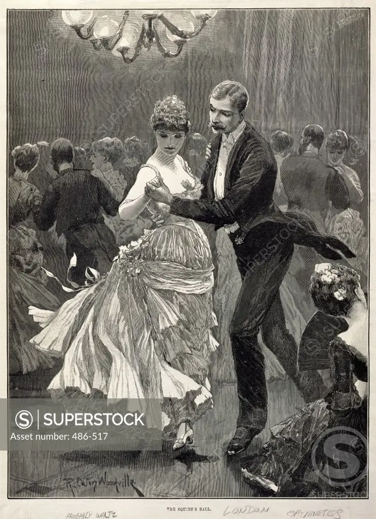 Squire's Ball, London, England c. 1890 Richard Caton Woodville II (1856-1927/British) Engraving Culver Pictures Inc.