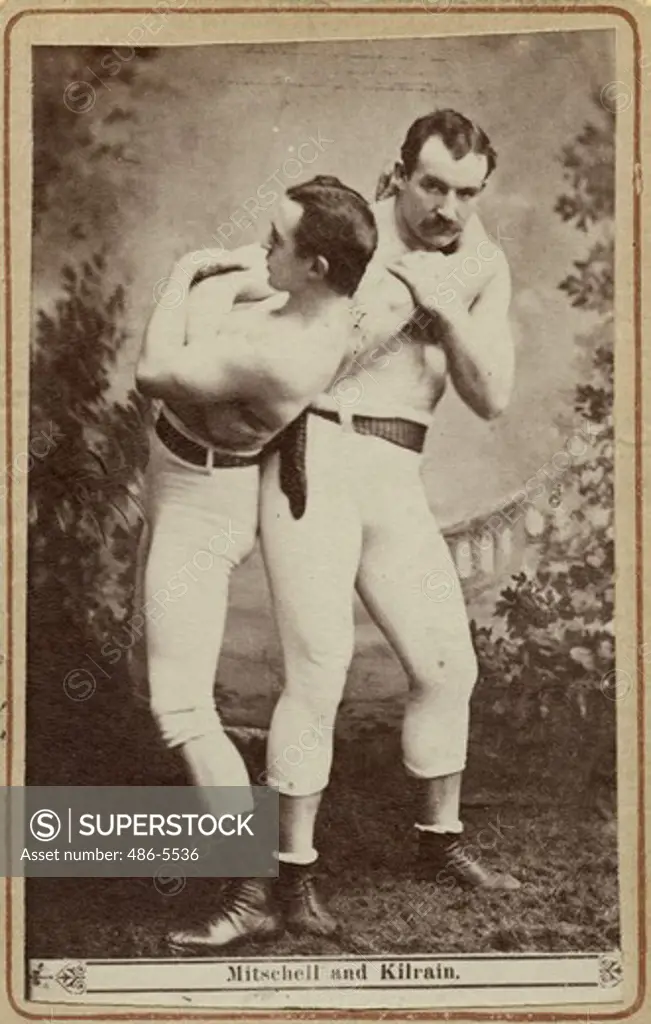 Wrestlers Mitschell and Kilrain, Ca 1870's