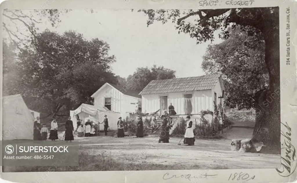 USA, California, San Jose, Croquet, 1880's