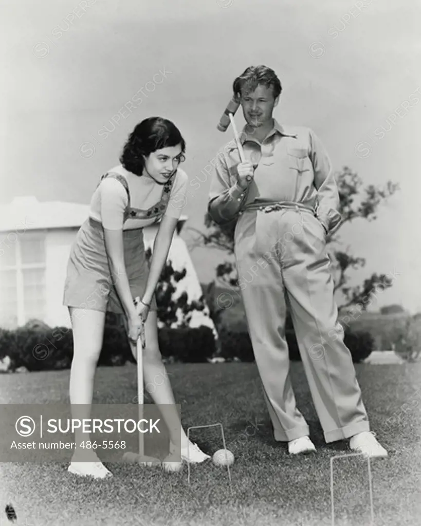 Mr & Mrs Wayne Morris playing croquet