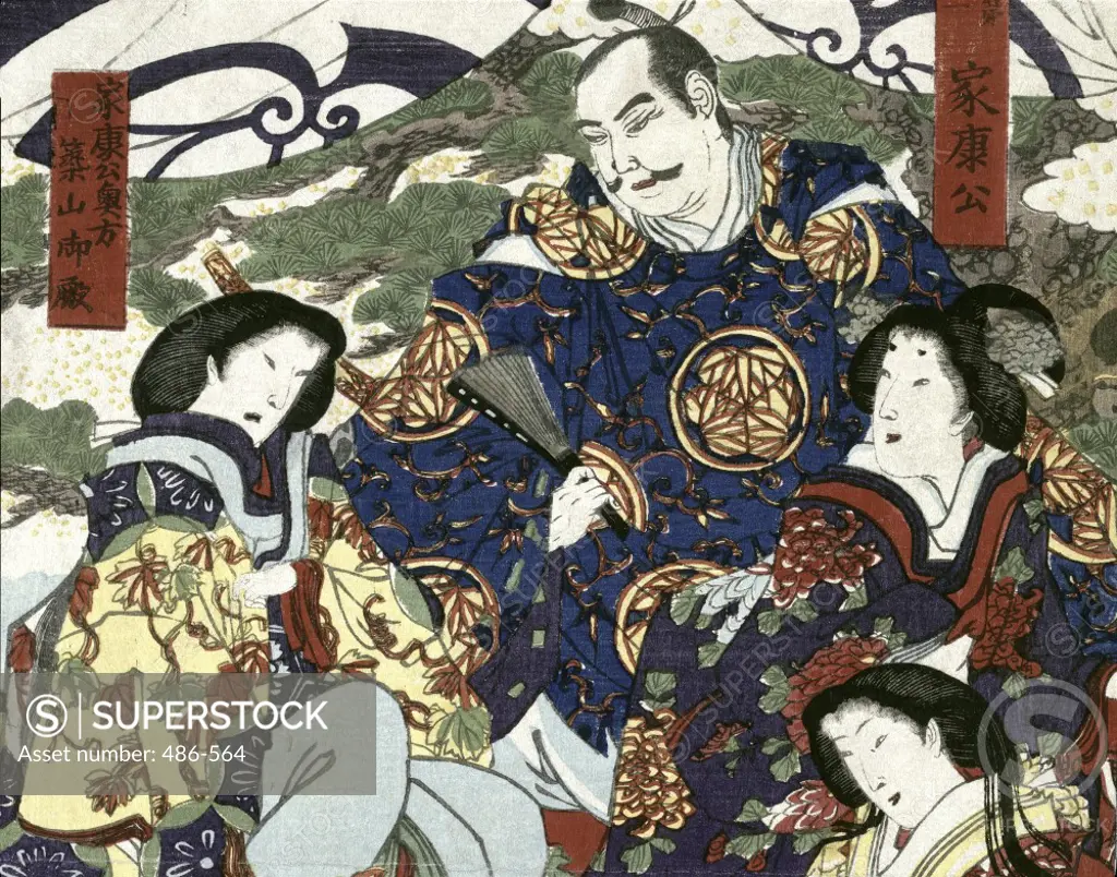 Tokugawa Ieyasu, 1st Shogun, and his Wives Artist Unknown (Japanese) Woodblock print Culver Pictures Inc.